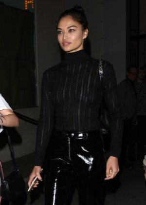 Shanina Shaik in Black at Catch in West Hollywood